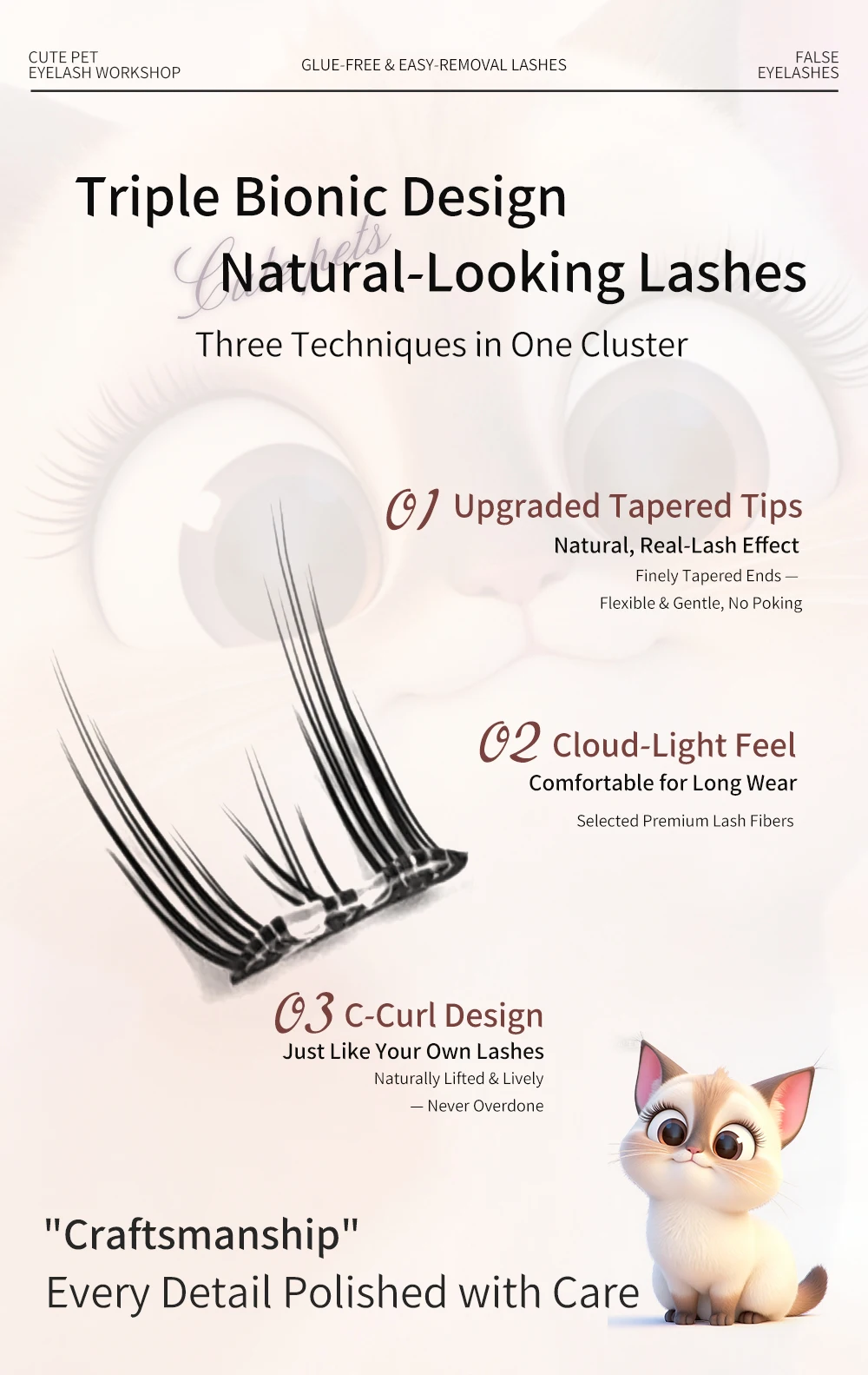 Yelix Kleberfreie Falsche Wimpern 15 Stile Selbstklebende Cluster-Wimpern Natürliche Einzelwimpern-Verlängerungen Großhandel Wimpern-Zubehör – Detail 4