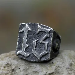 2022 NEW Men's 316L stainless-steel rings Punk rock Fashion 13 Letter RING for teens gothic fashion Jewelry Gift free shipping