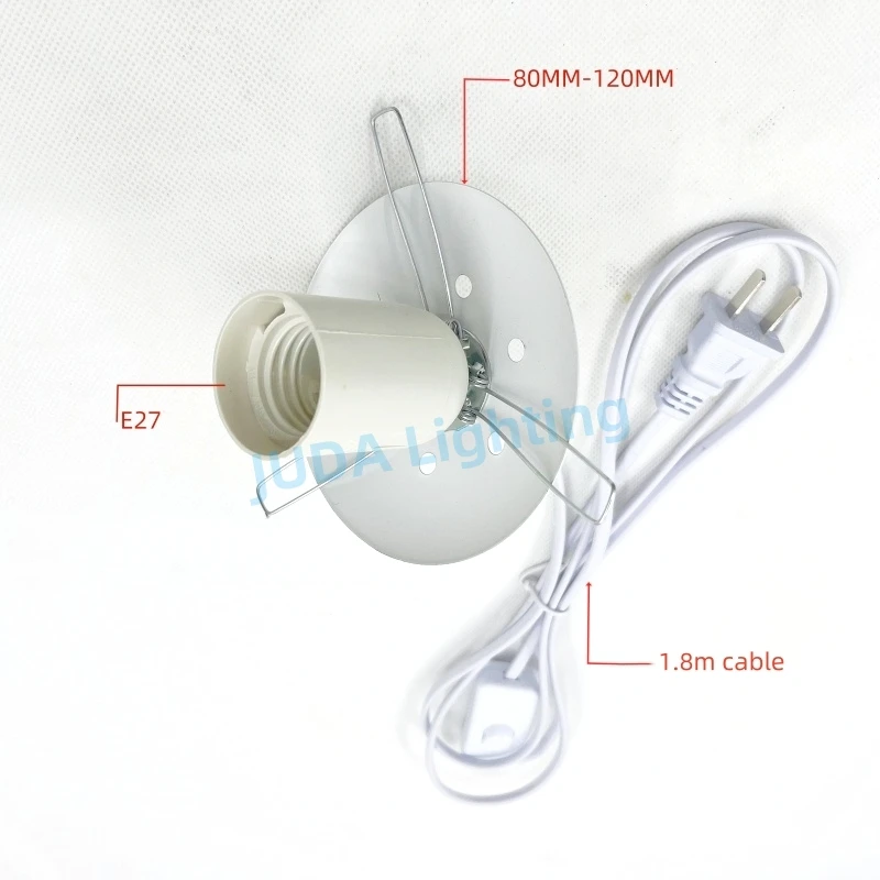 E27 Socket Lamp Base with Button Switch Cable Wire E27 Plastic Lamp Base Chandelier Glass Lampshade Hemp Ball Lampshade Fittings