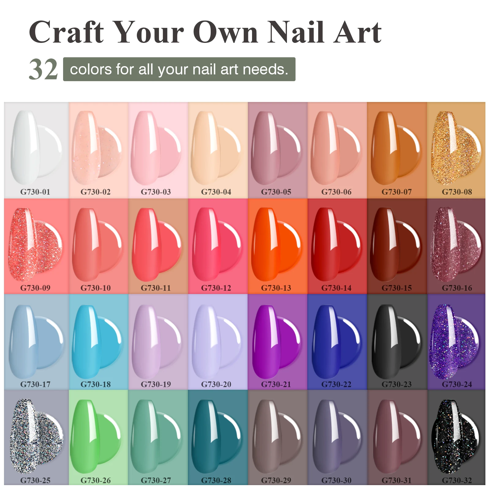 SAVILAND 32 Colors Gel Nail Polish Kit All-Season Glitter Gel Polish with PH Bond Base Top Glossy Matte Gel Soak off Polish Kit