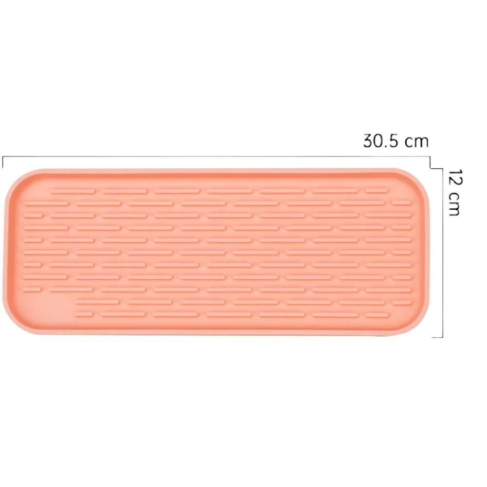 Silicone Drip Tray for Kitchen Sink and Bathroom Countertop Drain Mat Use with Square Layout and Drying Support