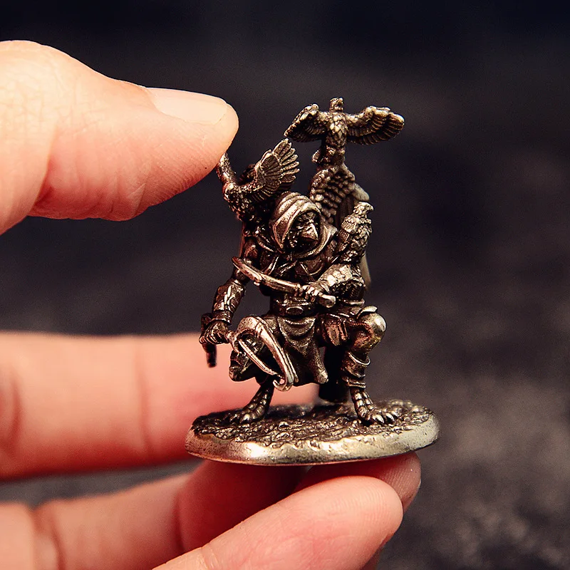 Brass Assassin Clown Hunter Statue Antique Shadow Guardian Dark Fantasy Brass Sculpture Crafts Assassin Double Eagle Gift