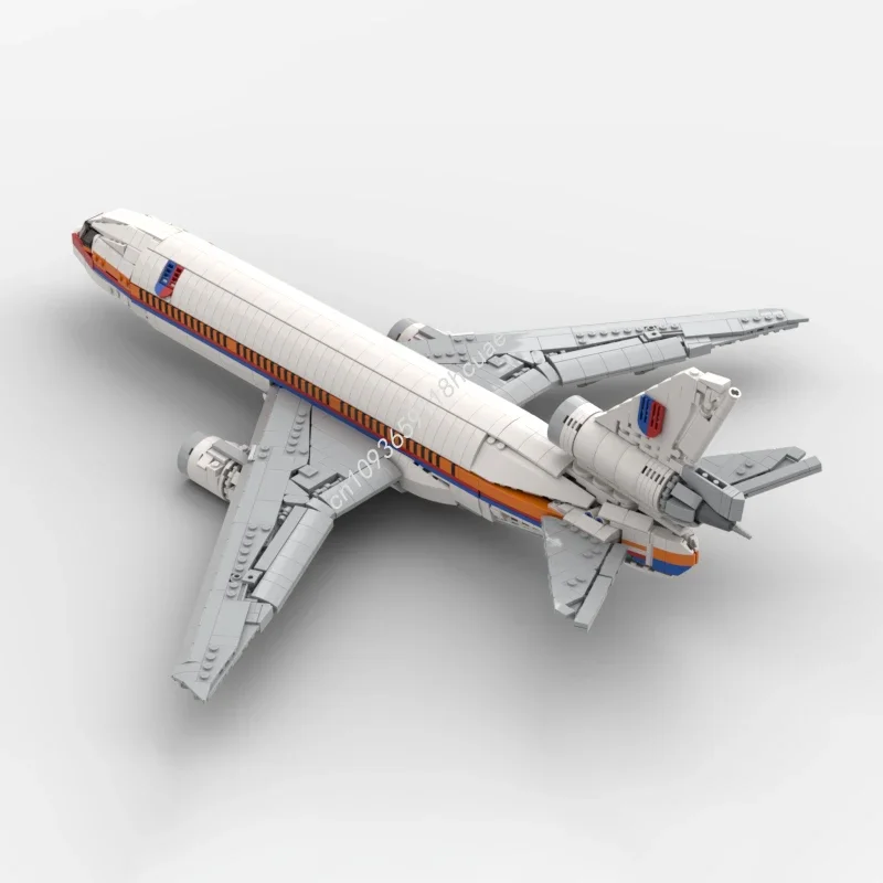 1912pcs MOC DC-10 United Airlines Blocos de construção para desenvolver paciência e concentração STEM educacional brinquedo de Natal presente