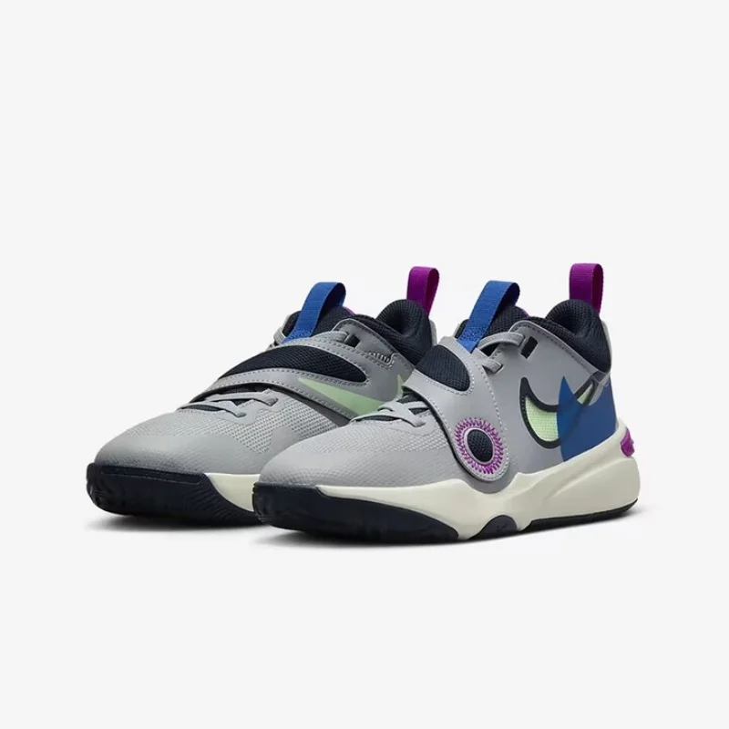 

Nike Full-Length Rubber Outsole Shock-Absorbing Strong Support Women's Practical Basketball Shoes New Velcro Design Wear-Resistant Lightweight Mid-Top Basketball Shoes Team Hustle D11 Mixed Color Stitching Outdoor Casual Basketball Shoes Indoor and Outdoo