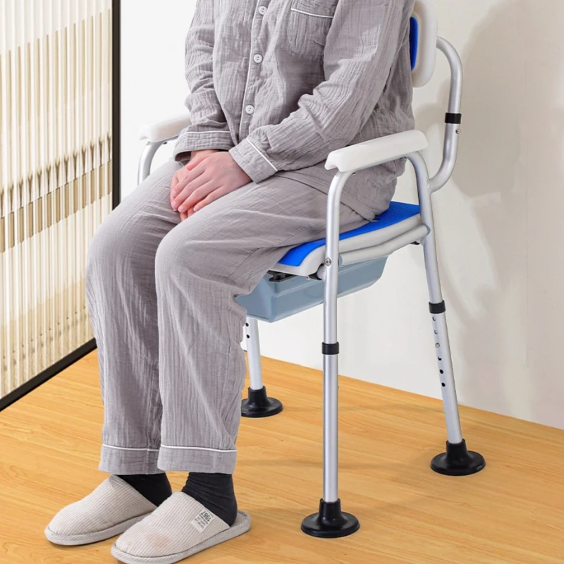 Bathroom Furniture Shower Seat Toilet Stool Dual-purpose Chair, Safety Anti-slip Elderly People Folding Chair for Shower Chairs