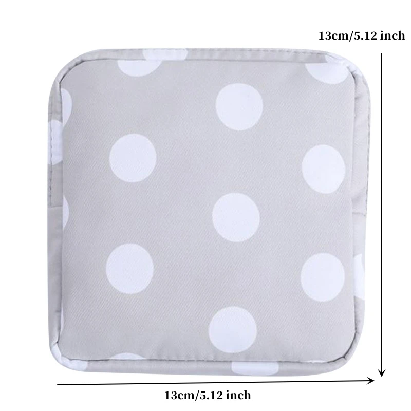 Women Portable Sanitary Napkin Tampon Storage Bag Cotton Travel Makeup Storage Bag Literary Zipper Coin Purse Sundries Storage