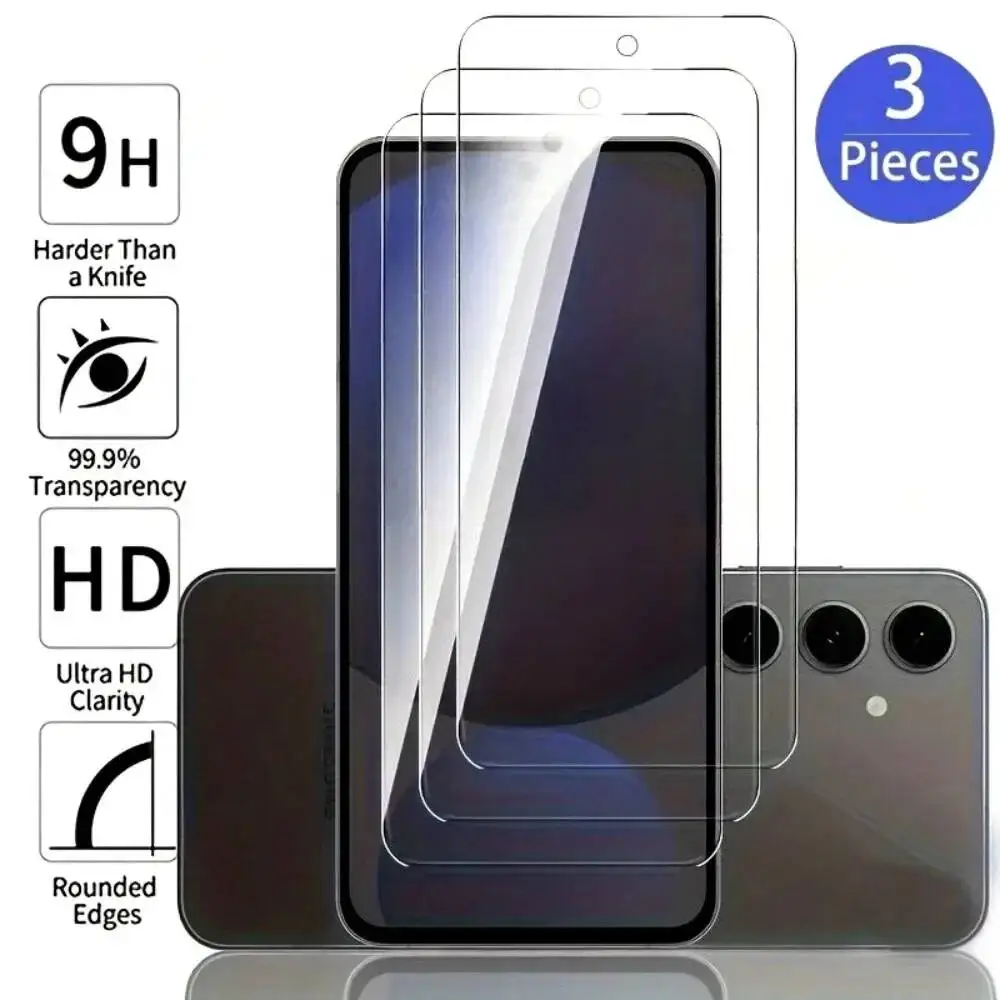 

3Pcs High Clear Tempered Glass For Samsung Galaxy Edge S25 Ultra S23 S21 S22 Plus S24 FE Easy Install Screen Protector