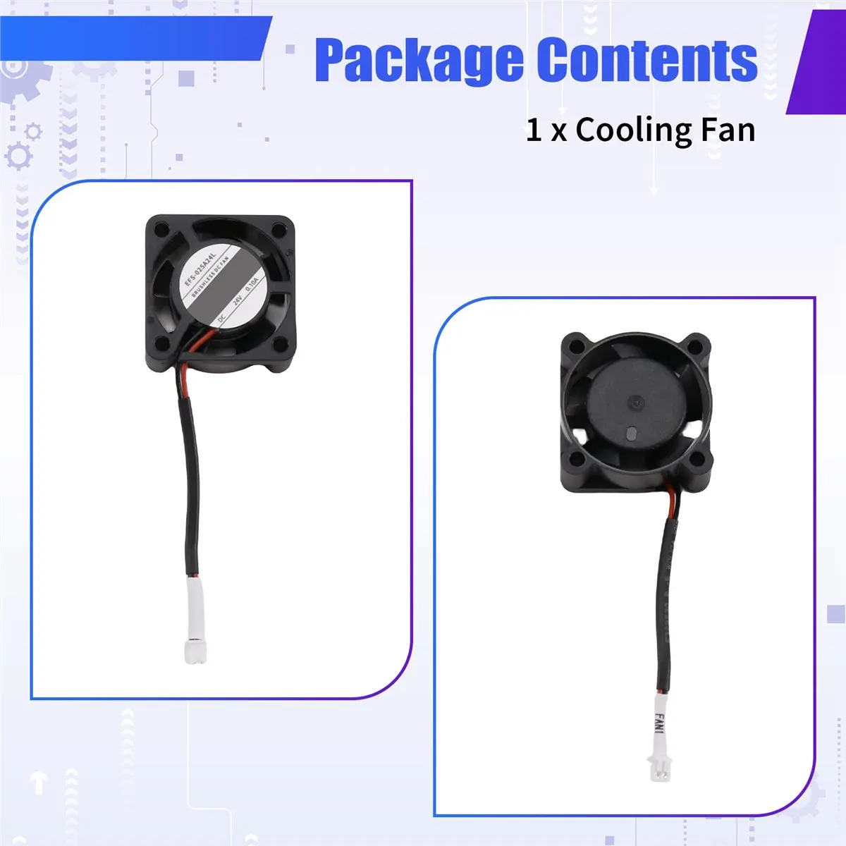 ABQX Ball Bearing 2510 Fan Fan for 3 V3 SE/-10 SE 3D Printer Hotend Cooling Fan 24V Brushless DC 0.1A