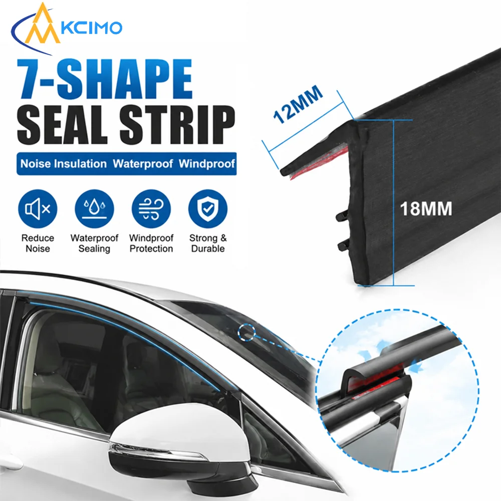 1Pc 7-Shape Weather Resistant Window Gap Strip, Universal Waterproof Windproof Auto Rubber Seal