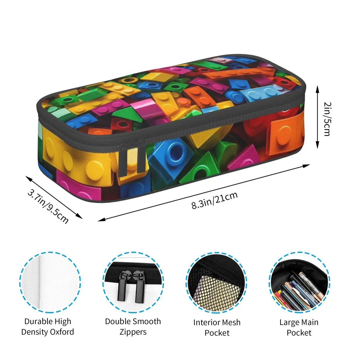 Estuche de lápices Lego Texture 2 para regalos de niño y niña, caja de bolígrafos, bolsa de lápices, suministros de papelería, bolsa porta bolígrafos