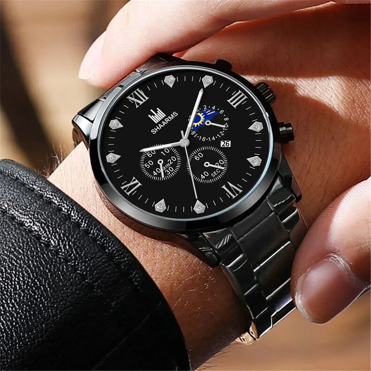 

Men Watch Casual Stainless Steel Strap Business Watches Simple Round Dial Quartz Wristwatches Orologi Di Lusso Leggeri Relógios