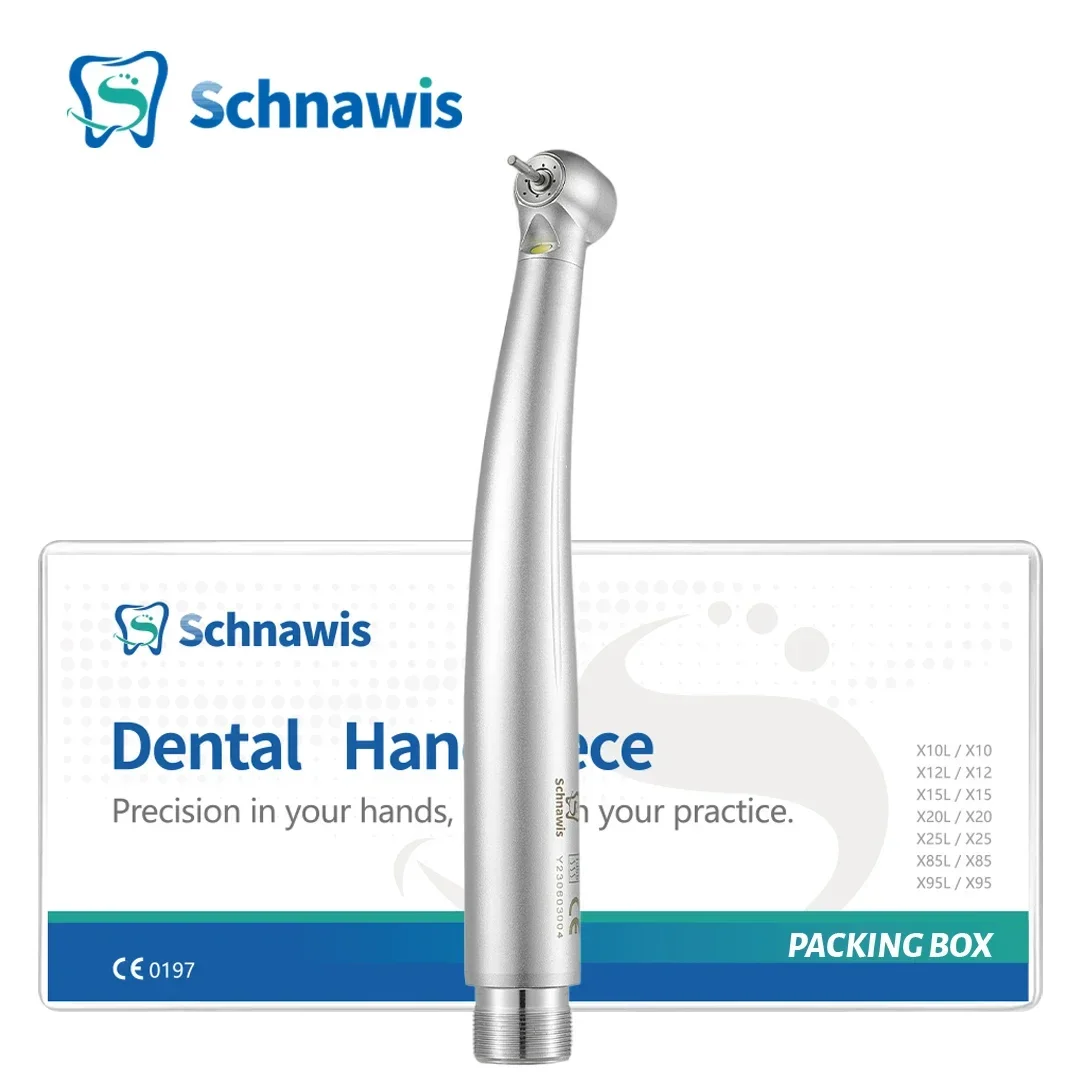 Schnawis LED Dental High Speed Handpiece Dentistry Air Turbine Handpiece with Four Water Sprays Handpiece 2/4Hole Dentist Tool