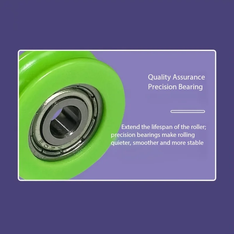 8PCS Green U‑Groove Bearing Roller Wheel Low Noise Nylon Pulley for Furniture Sliding Door Automation Equipment