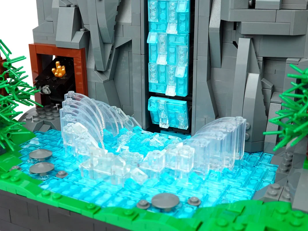 Moc building block building model functional waterfall technology modular building block holiday gift children's toy DIY set