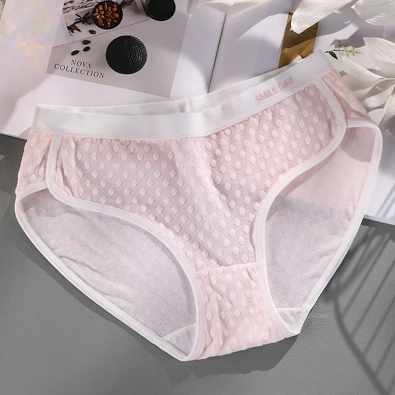 Women\'s Cotton Briefs Modal Antibacterial Underwear Sexy Jacquard Sport Comfort Briefs Traceless Breathable Plus Size Panties