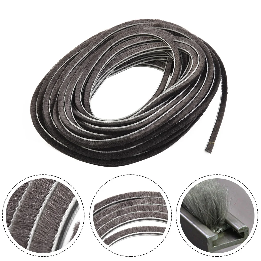 1Pc10m Draught Excluder Brush Casement Pile Seal Strip Door Weatherstrip Sound Insulation And Dust-Proof Home Accessaries