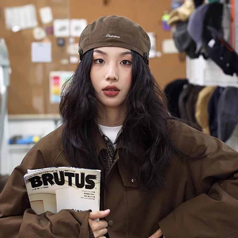 

Korea Style Berets, Wearing Back Letter Berets for Men Women, Fashionable and Vintage Unsix Beret Hats