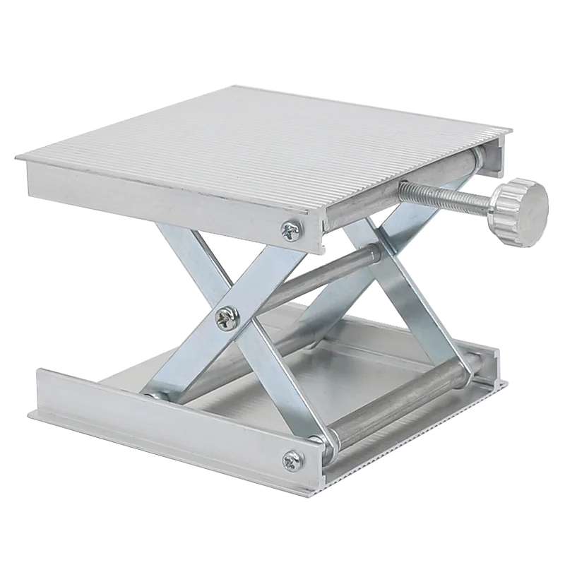 90x90mm Lifting Platform Spirit Level Lift Bracket 25-90mm Height Adjustable Universal Rotatable Stand for Floor Stick Laborator