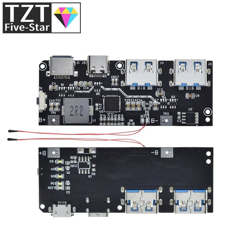 QC4.0 QC3.0 LED Dual USB 5V 4.5A 22.5W Micro/Type-C USB Mobile Power Bank 18650 Charging Module Temperature / Circuit Protection