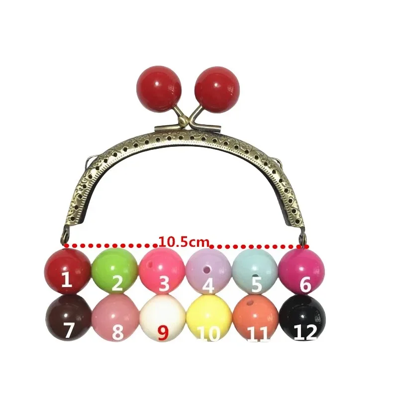 10PCS 10.5cm Metal Purse Frame Kiss Clasp for Diy Bag Lock Making Accessory Pearl Purse Frame Handle for Clutch Handbag