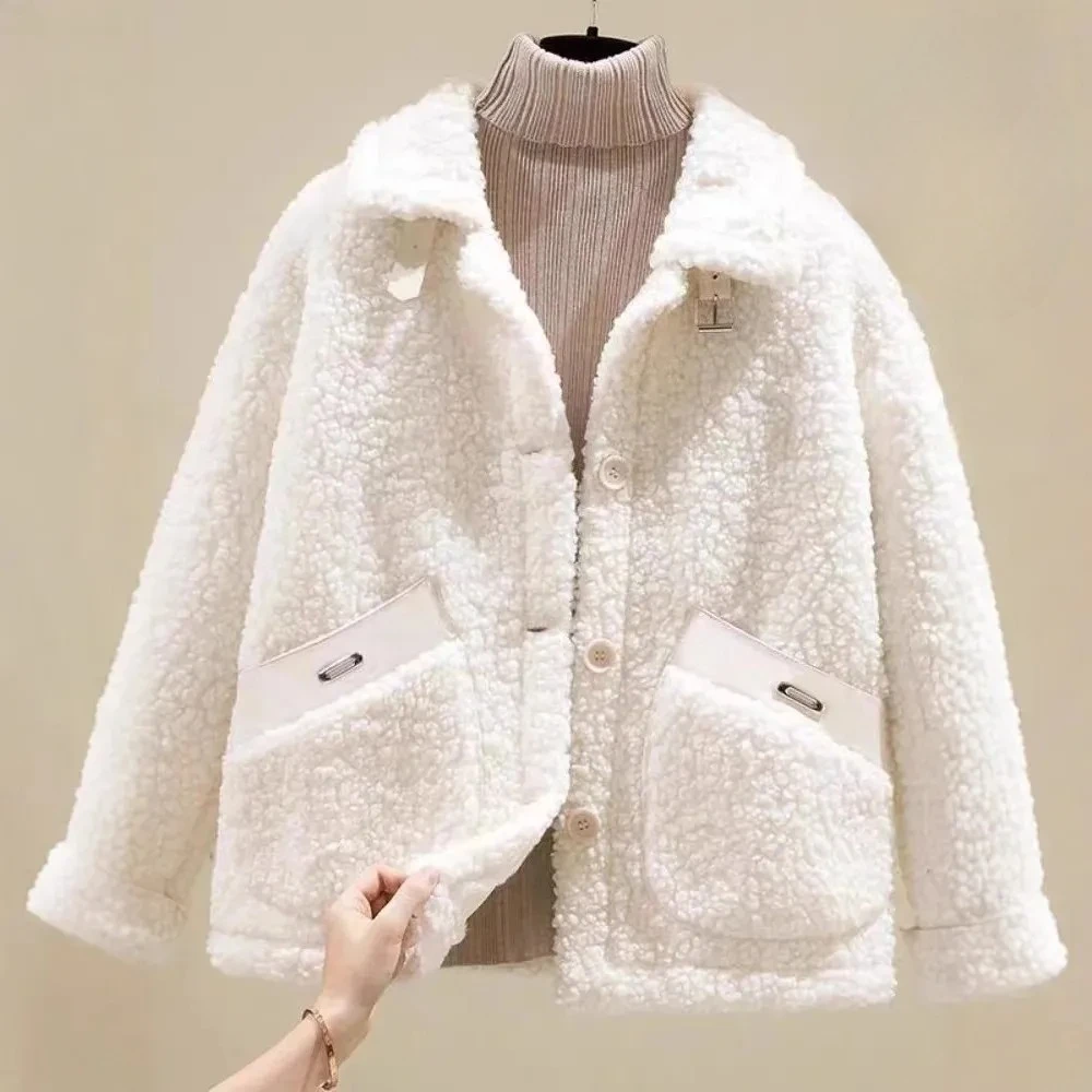 

Короткая куртка из меха ягненка, женская горячая распродажа сезона, новинка осени и зимы, корейский стиль, флис с интегрированными частицами, компактный размер Vers