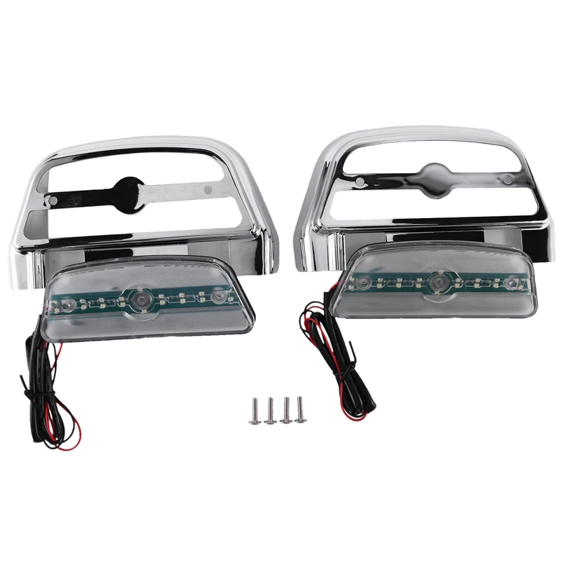 

Rear Passenger Footboard Pedal Footrest Black ABS Cover LED Lighted For Touring Trike Softail Dyna