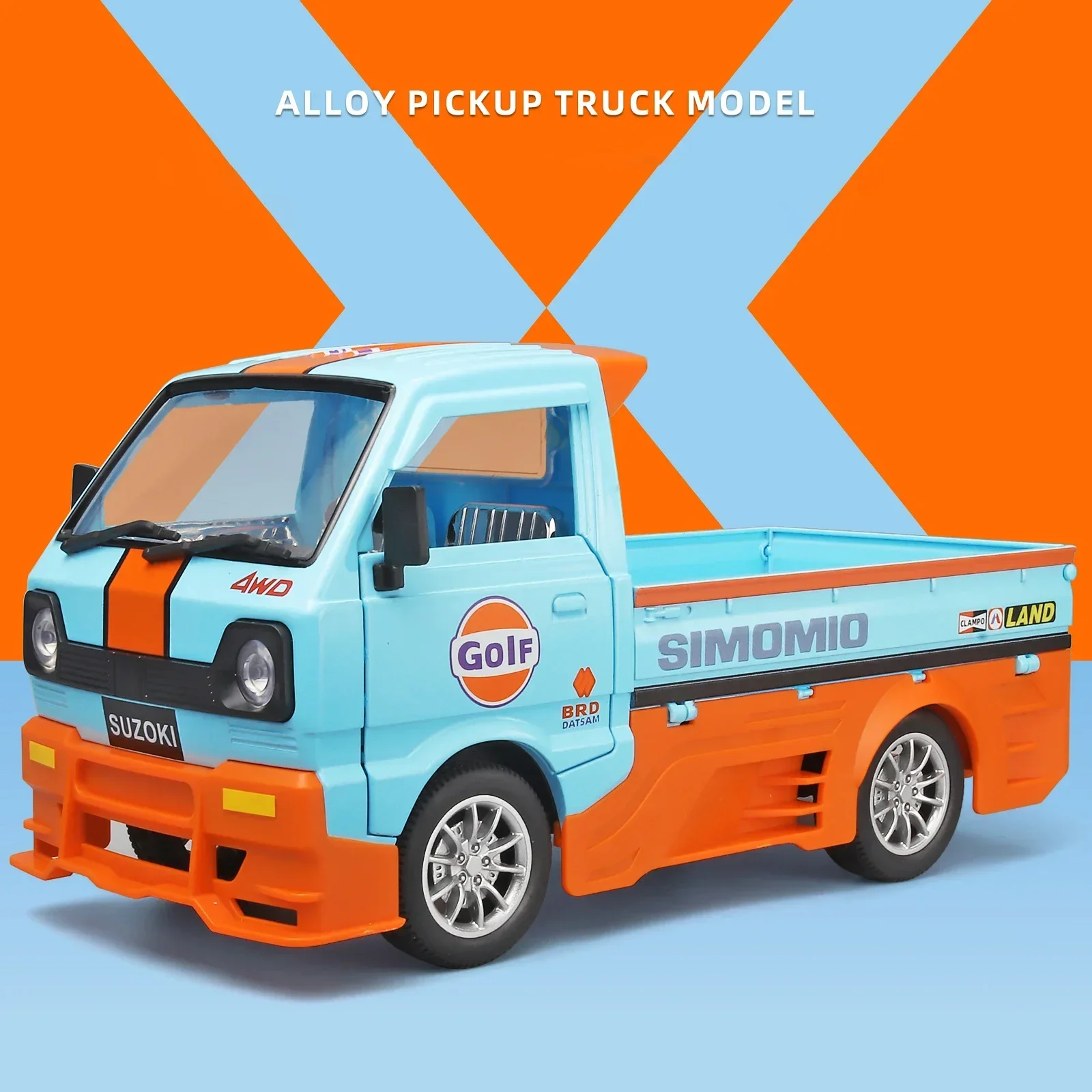 1:24 truk Pickup versi Teluk Model mobil Aloi diecast kendaraan mainan logam suara dan cahaya hadiah anak-anak