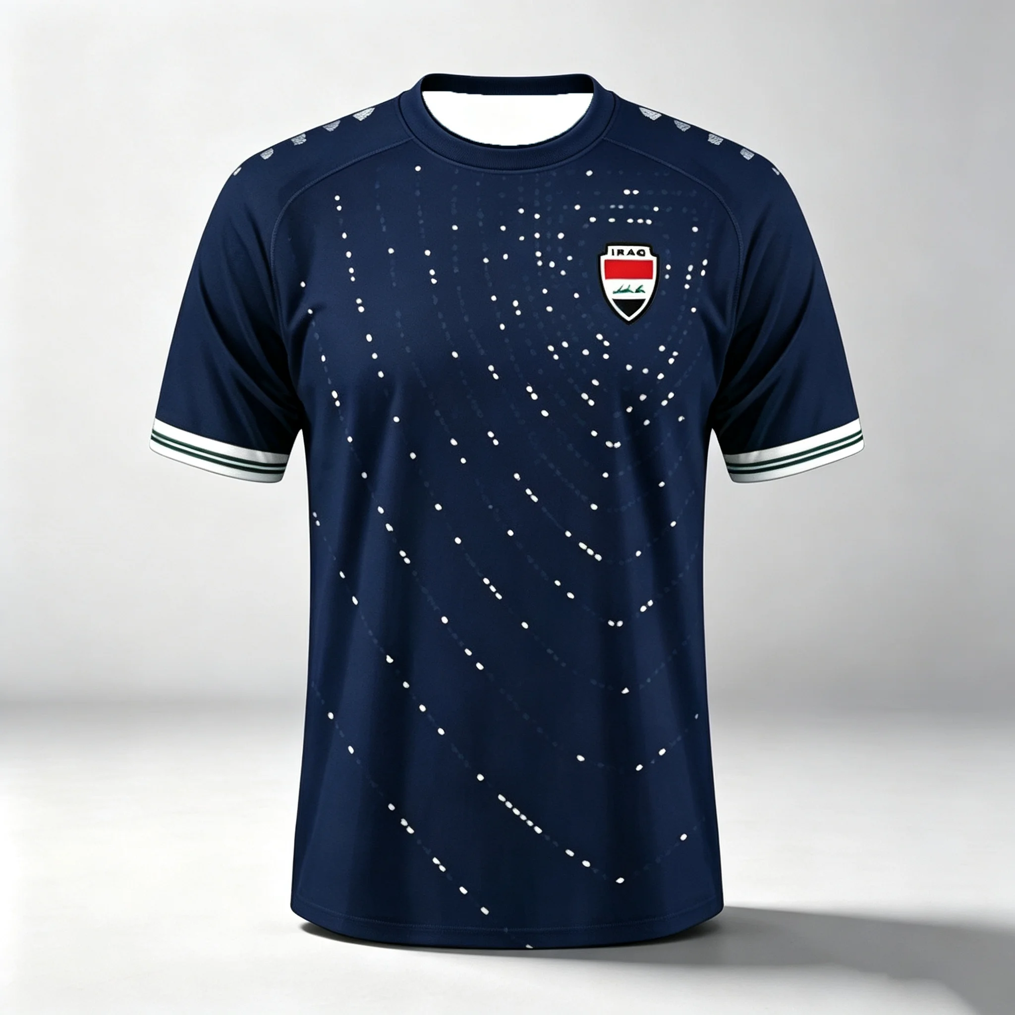 Men Iraq National Team Soccer Jersey 3D Print Short Sleeve Crew Neck Football Fan Sports Training Competition Casual Tee Top