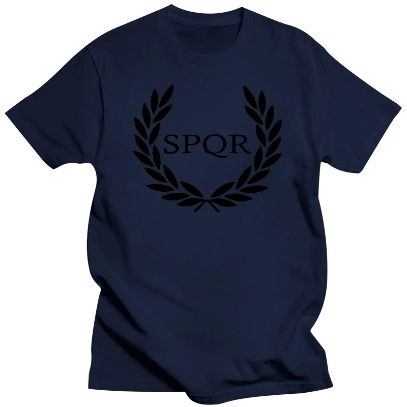 Original Black Tees Spqr Roman Eagle Empire Caesar Wreath Oak Mens Cotton T Shirt Painted Organic Cotton T Shirts White