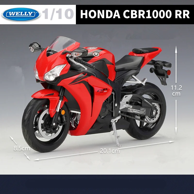 WELLY 1:10 HONDA CBR1000RR stop wyścigowy Model motocykla imitacja metalu motocykl uliczny Model motocykla kolekcja modeli zabawki dla dzieci prezent