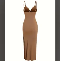 Europe and America knit simple sleeveless suspender dress in spring and summer, leaking back and sexy long skirt with neck. - Image 2