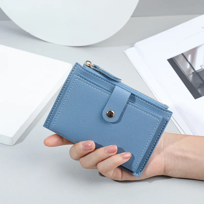 Minimalist Fashionable Women's Short Card Bag Ultra-thin Mini PU Leather Zero Wallet Women's Credit Card Holder Wallet