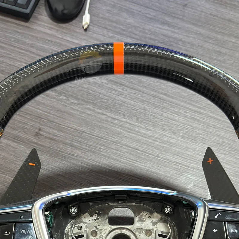 Carbon Fiber Heated Steering Wheel, Suitable For Audi A6 C8 A7, Pquipped With shift Paddles And Buttons, Car Accessories