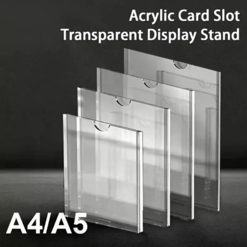 A4/A5 Clear Acrylic Wall Frame Wall Mount Sign Holder Certificate Frame Wall Picture Display Stand Single Double Layer Card Slo