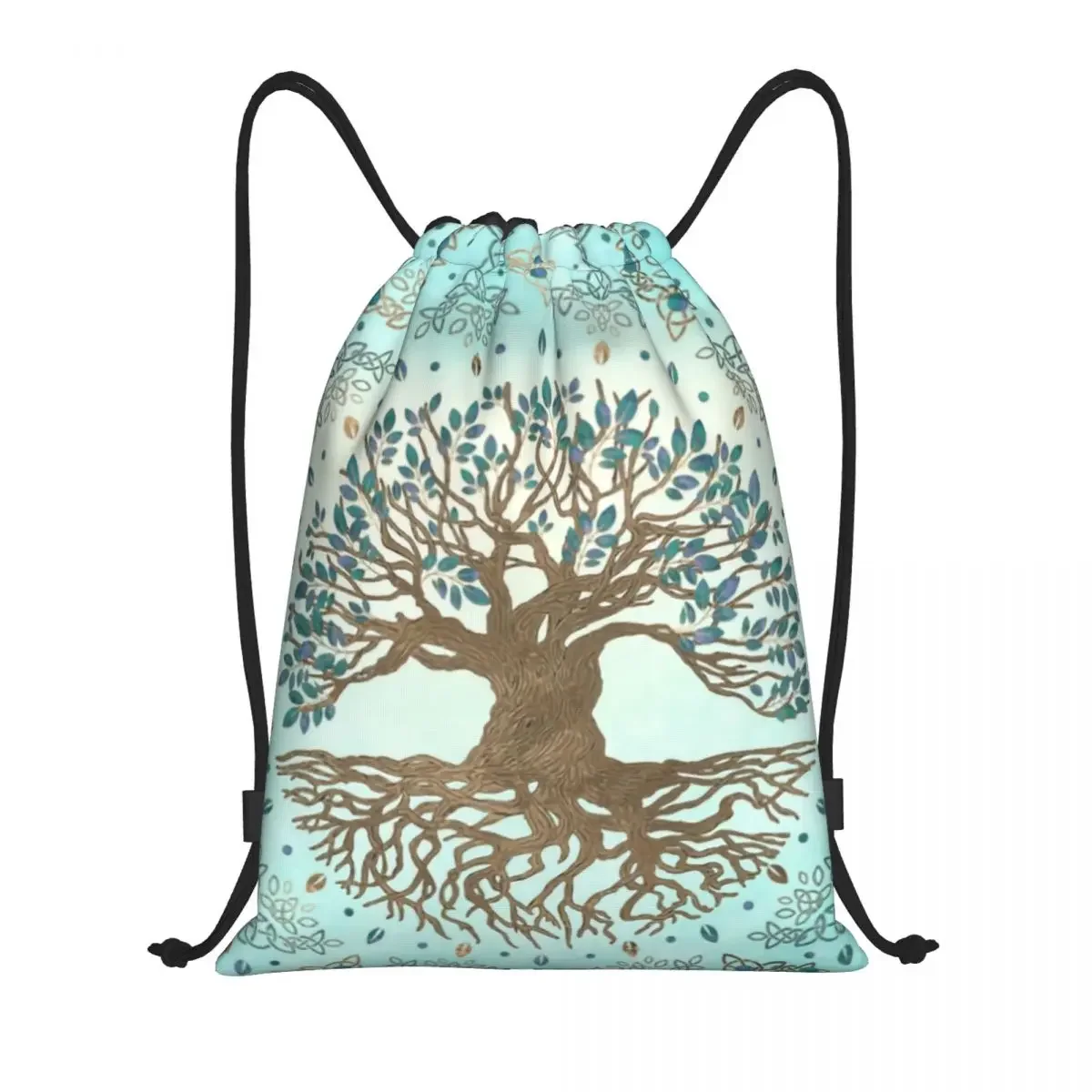 Mochila de cordão personalizada da árvore da vida para homens e mulheres, leve, Vikings Yggdrasil, Gym Sports Sackpack, sacos para treinamento