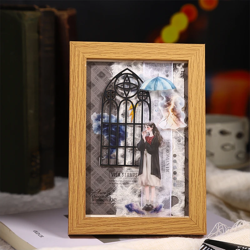 Journal GO 20sheets Cute Weather Girl Sticker Book for Collage Junk Journal Scrapbooking DIY Album Planner Card Decor Decals