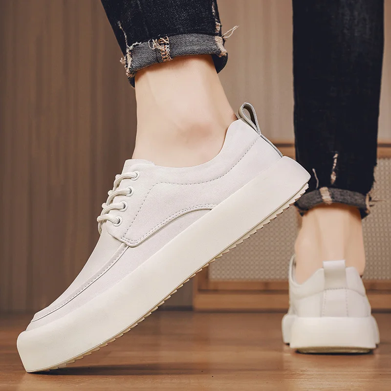 

Casual men's shoes Luxury quality minimalist style Daily office outdoor trend business parties walking Black and white shoes