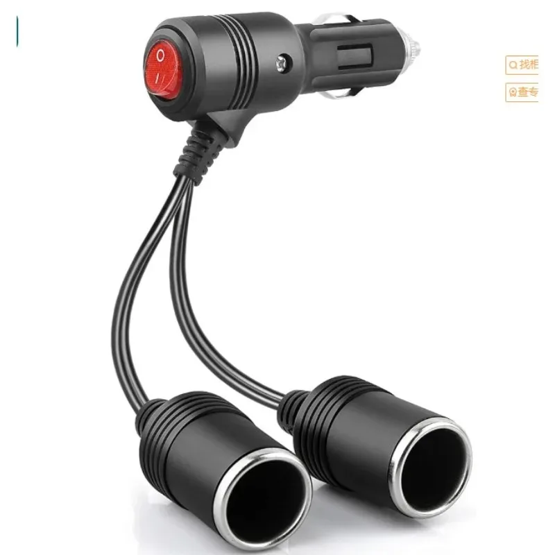 العالمي الجديد 2025 12-24 فولت سيارة ولاعة السجائر الفاصل محول 1 ذكر إلى 2 أنثى مآخذ Y الفاصل مع تشغيل إيقاف التبديل 20 سنتيمتر #1