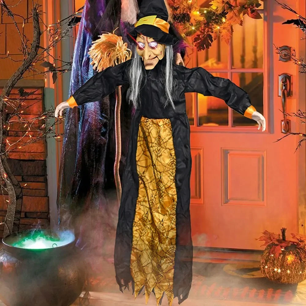 

Halloween Decoration Witch Voice Control Props Ghost Festival Haunted House Bar Toy Horror Toy Electric Luminous Hanging Ghost