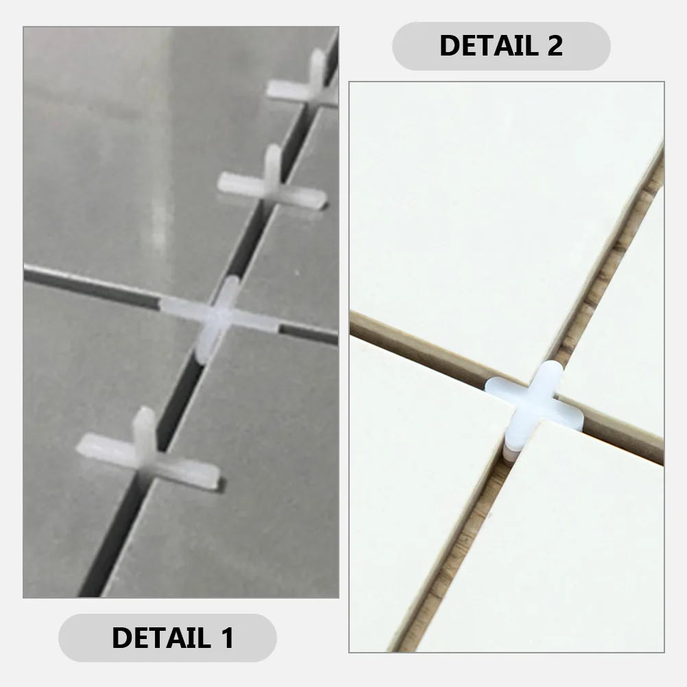 

1000Pcs Tile Spacers Cross Shaped Reusable Ceramic Floor Tile Leveling System Positioning Tools for Marble Granite Porcelain