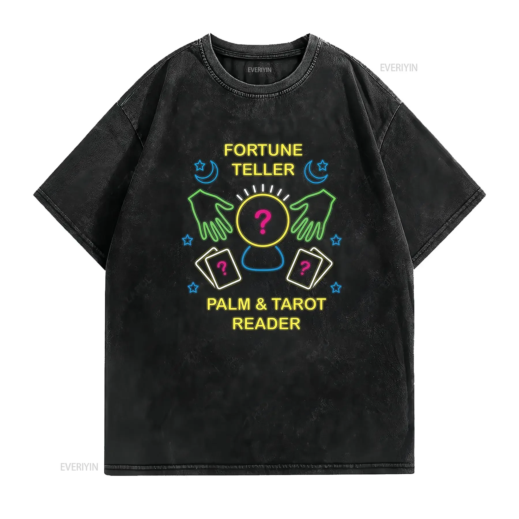 Womens Fortune Teller T Shirt Psychic Palm and Tarot Reader Witchy CLothes Gothic XS 4XL vintage Washed designer clothes