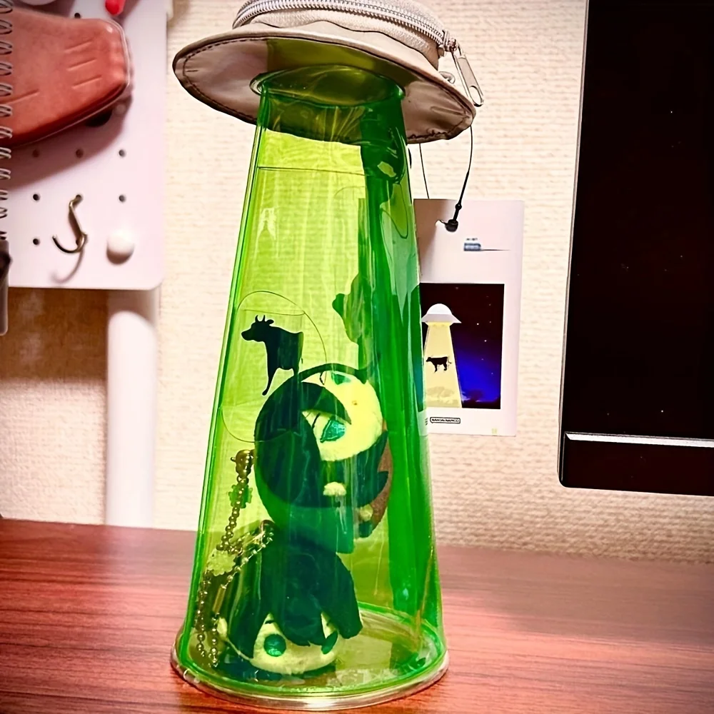 新しいクリエイティブなUFO型の収納ジャー鉛筆ケース、透明なクリエイティブなペンホルダー、学生の学用品、新学期シーズン
