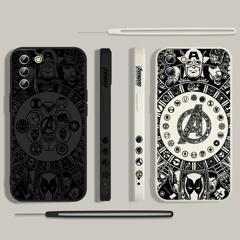 

NEW Marvel Avengers Phone Case For Samsung Galaxy S24 S23 S22 S21 S20 Pro FE Plus Ultra Liquid Left Rope Cover