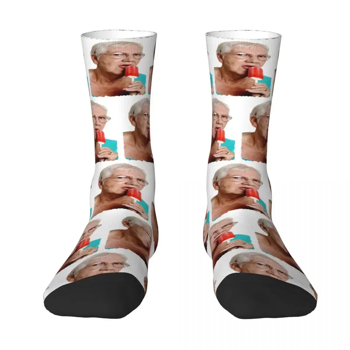 Grandma Granny Ice Cream T Shirt Socks Harajuku High Quality Stockings All Season Long Socks Accessories for Man's Woman's Gifts