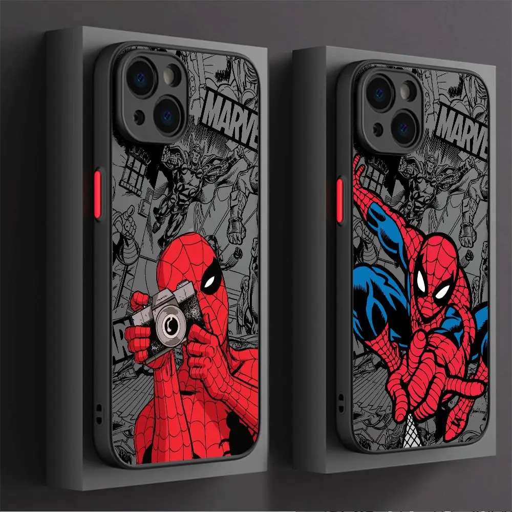 Marvel Spider Man Hero Phone Case for Apple iPhone 14 Plus 15 Pro Max 7 8 XR XS MAX 11 Pro SE XS 13 Mini 12 Soft Cover