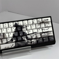 83 Keys Black and White Samurai PBT Cherry Keycaps Personalized Keycaps for Cherry MX 60/63/64/68 Gamer Mechanical Keyboards