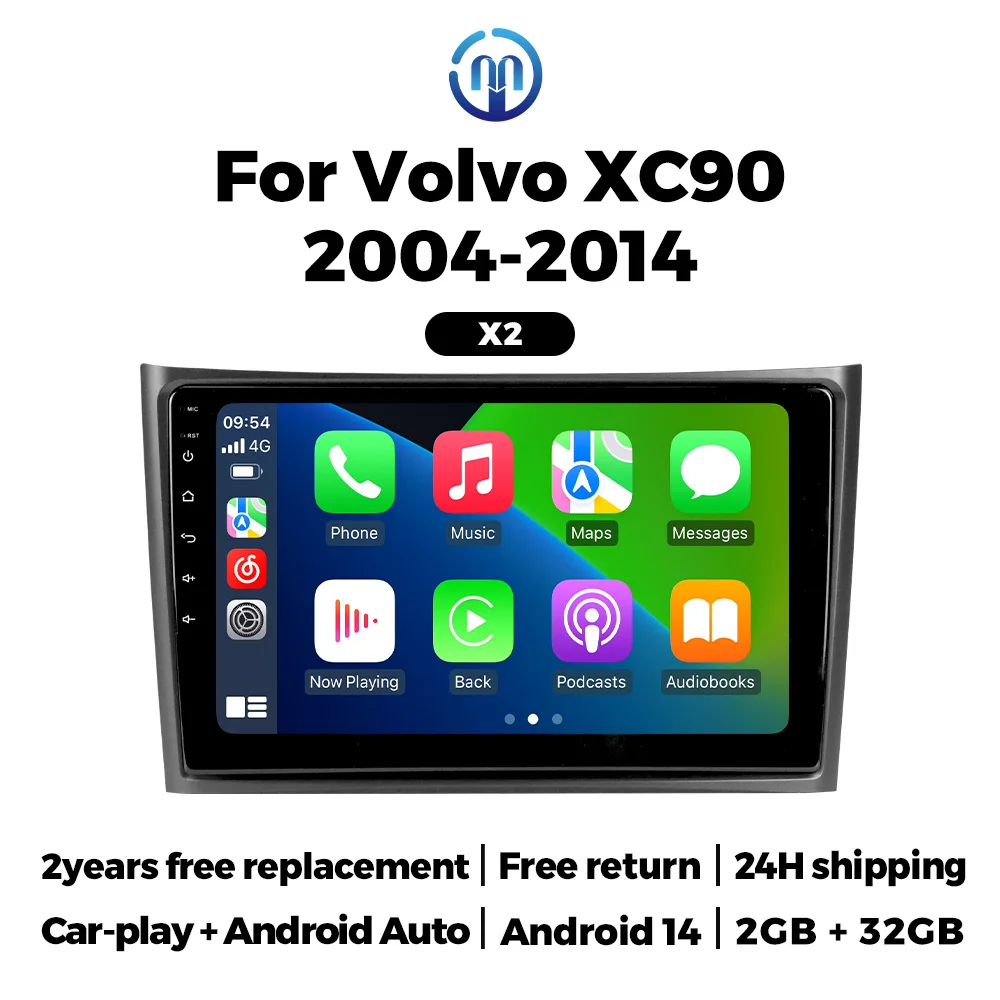 

Android 14 Car Radio DVD Player 2GB+32GB Wireless Carplay AUTO For Volvo XC90 2004 - 2014 Navigation GPS Multimedia Video Player