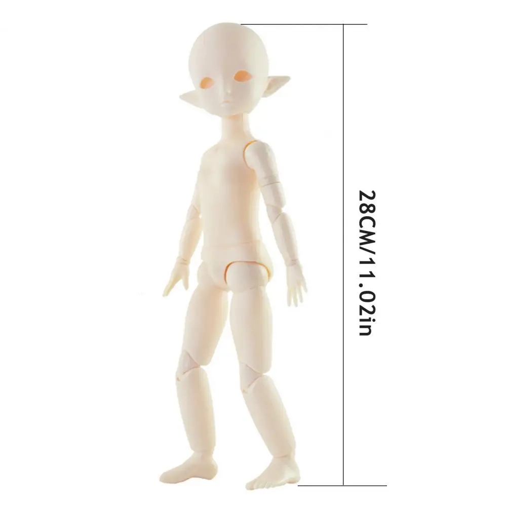 30cm Articulated Fantasy Doll 22-Point Poseable Figure with Neutral Body for Photographers Display Art  Soft-Bodied Roleplay Toy