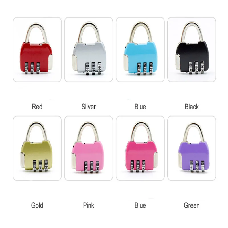 Zinc Alloy Travel Padlock Anti-theft Backpack Small Reset Suitcase Password Password Schoolbag Lock Mini 3 Password Combination