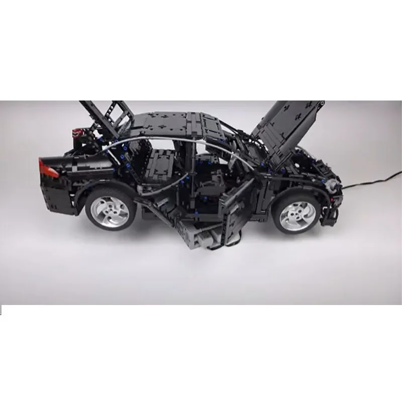 MOC-15459 noir S Type nouveau Supercar puissance RC voiture de sport électronique assemblage bloc de construction modèle 2812 pièces enfants anniversaire jouet cadeau